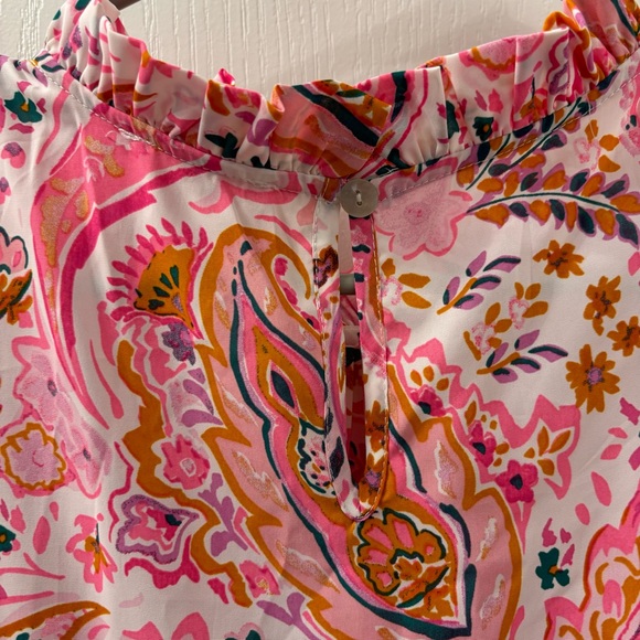 Jodifl Paisley Tiered Dress Neon Pink - Picture 6 of 7